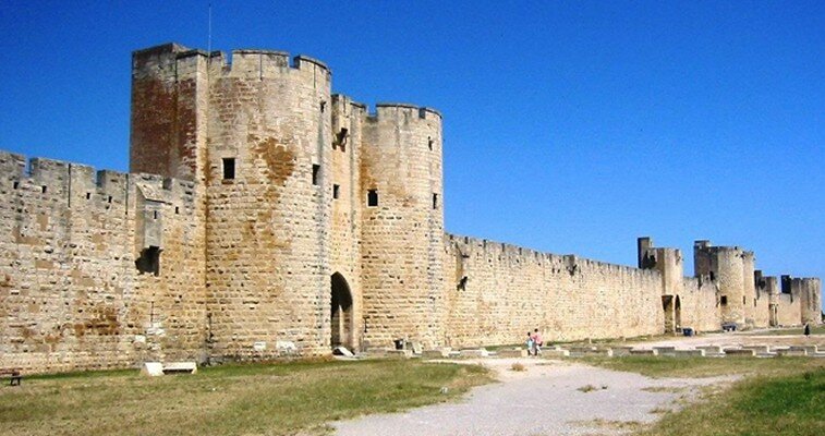Aigues-Mortes, a 13th century walled port that, thanks to river deposits, is now 5km from the sea