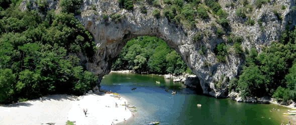 The Ardeche river at Pont d'Arc
