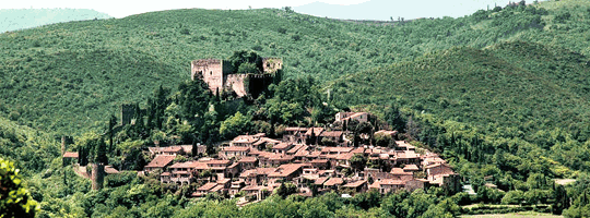 Castelnou castle and village