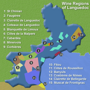 Languedoc wine regions