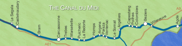 Map of the Canal du Midi